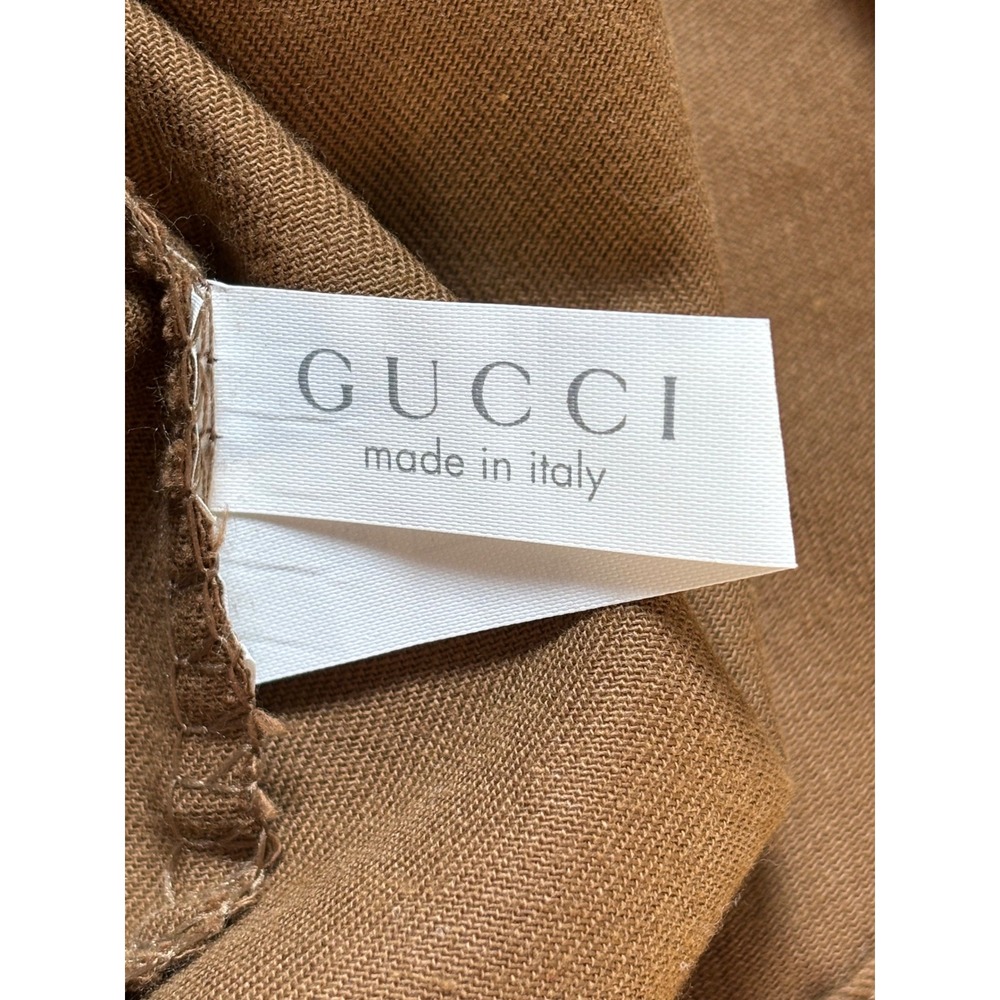 Gucci Brown Chocolate Cotton Drawstring Dust Bag Cover Made in Italy 13" x 15" - Picture 3 of 6
